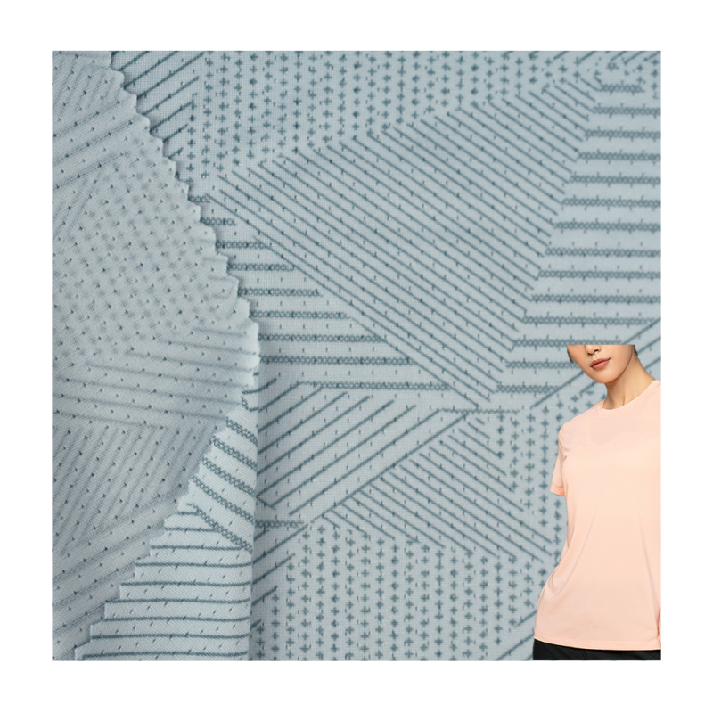 Breathable quick dry stretch spandex Polyester Bird eye printed Mesh Knitted Fabric For T-shirt