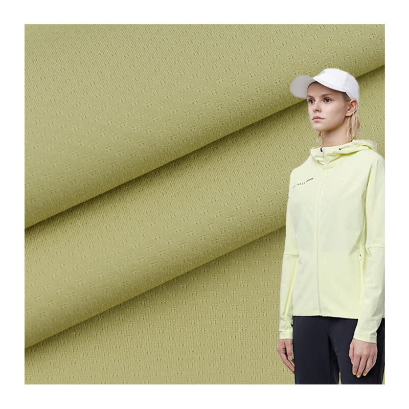 Skin-friendly high elasticity nylon spandex double-side mesh jacquard knit fabric for coat