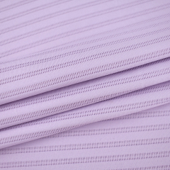 High elasticity Moisture Wicking full dull polyester solid stripe single jacquard knit fabric spandex for yoga wear