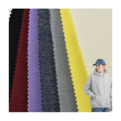 Ready goods Sweatshirt soft solid dyed knitted brushed TC 65 polyester 35 cotton fleece fabric for hoodie