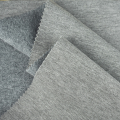 High quality C+TR cotton brushed space scuba knit fabric polyester spandex for hoodie 380gsm