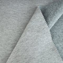 High quality C+TR cotton brushed space scuba knit fabric polyester spandex for hoodie 380gsm