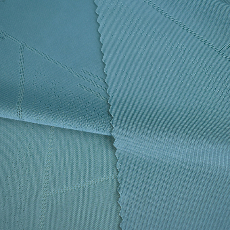 High stretch soft dyed 91% nylon 9% spandex lines single jacquard knitted fabric for sportswear
