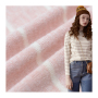 Textile Knitted Single cotton like brushed stripe polyester spandex Hacci jersey fabric for sweater