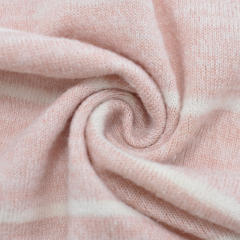 Textile Knitted Single cotton like brushed stripe polyester spandex Hacci jersey fabric for sweater