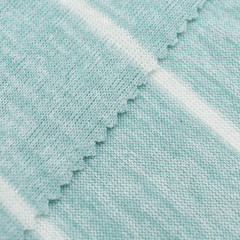 Textile Knitted Single cotton like brushed stripe polyester spandex Hacci jersey fabric for sweater