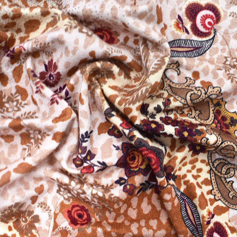 Stocks fabric 200g rayon knitting inkjet 58'' spandex digital printing fabric for dress