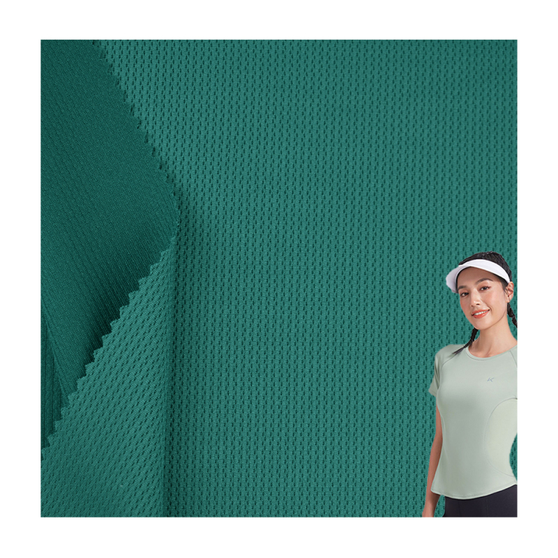 Wicking breathable 75/72 knitted 100% polyester bird eye mesh fabric for T-shirt 150gsm