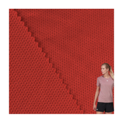 Wicking breathable warp knitted 100% polyester mesh jacquard knitted fabric for T-shirt