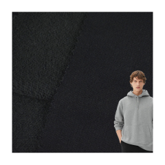 Factory custom solid dyed knit 100% polyester 280 gsm french terry fabric spandex for coat