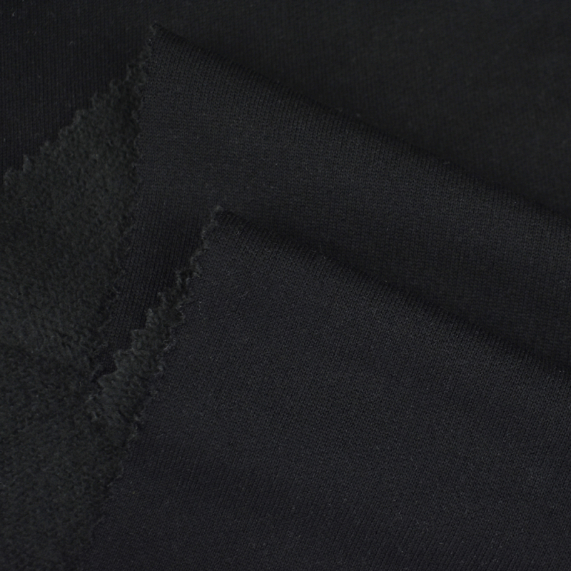Factory custom solid dyed knit 100% polyester 280 gsm french terry fabric spandex for coat