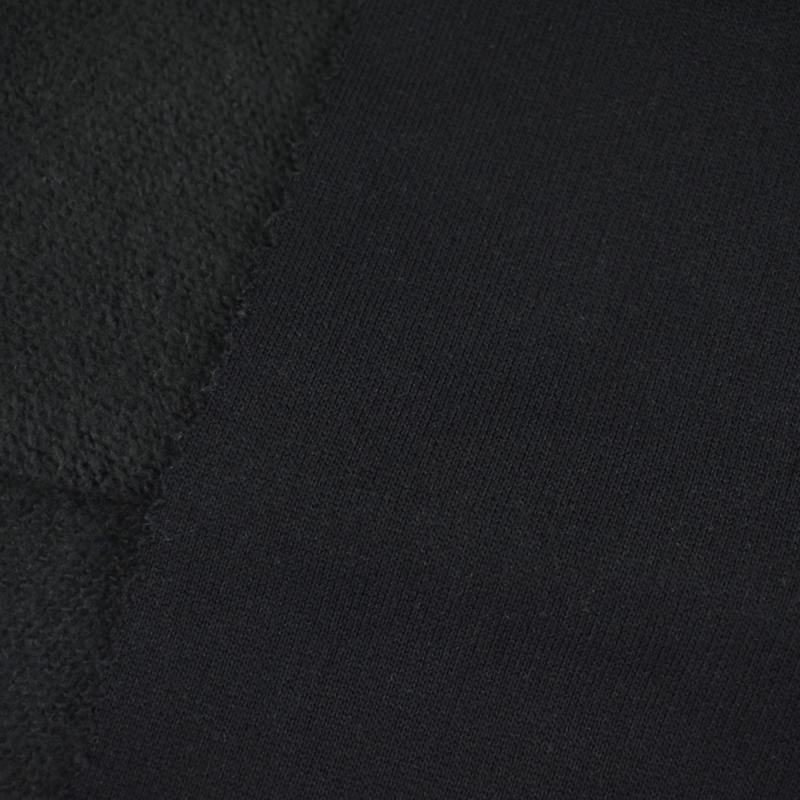 Factory custom solid dyed knit 100% polyester 280 gsm french terry fabric spandex for coat