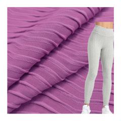 100D high stretch wicking spandex polyester knitted Wavy stripes single jacquard fabric for yoga trousers