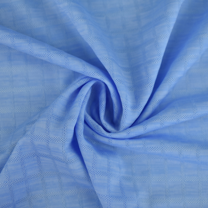 Hot sale stretch nylon polyester check style single jacquard knitted fabric spandex for T-shirt 170gsm