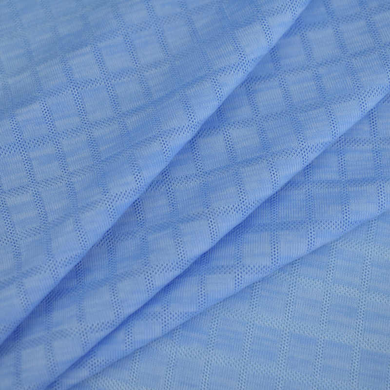 Hot sale stretch nylon polyester check style single jacquard knitted fabric spandex for T-shirt 170gsm