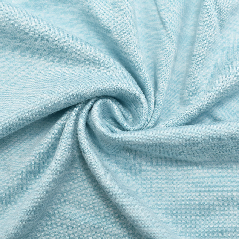 Cationic skin friendly wicking brushed polyester spandex jersey knit fabric for T-shirt sportswear Yoga wear