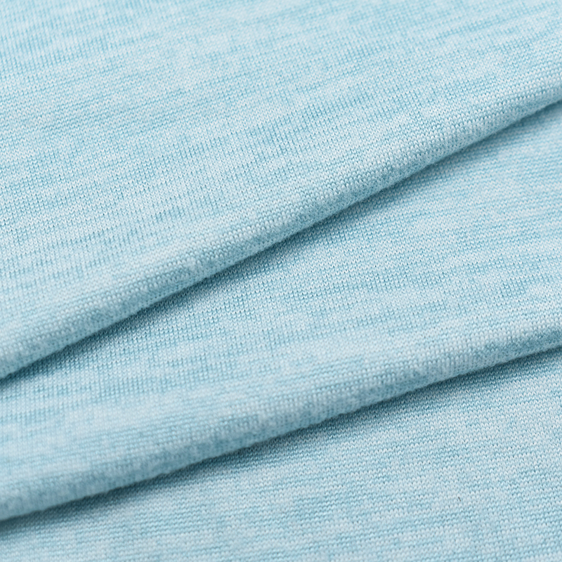 Cationic skin friendly wicking brushed polyester spandex jersey knit fabric for T-shirt sportswear Yoga wear