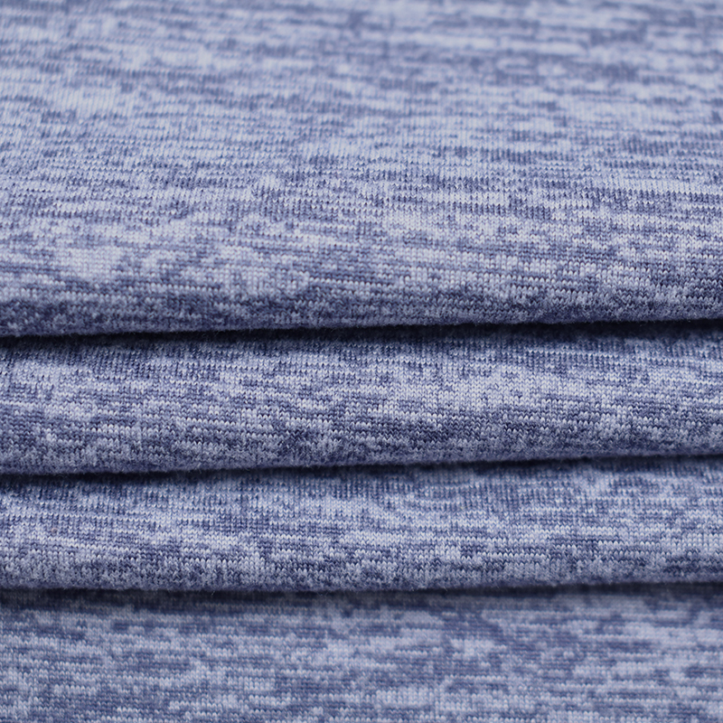 Cationic skin friendly wicking brushed polyester spandex jersey knit fabric for T-shirt sportswear Yoga wear
