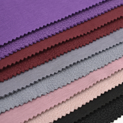 Warm warp knitting spandex polyester positive cotton brushed polar fleece fabric for coat 400gsm