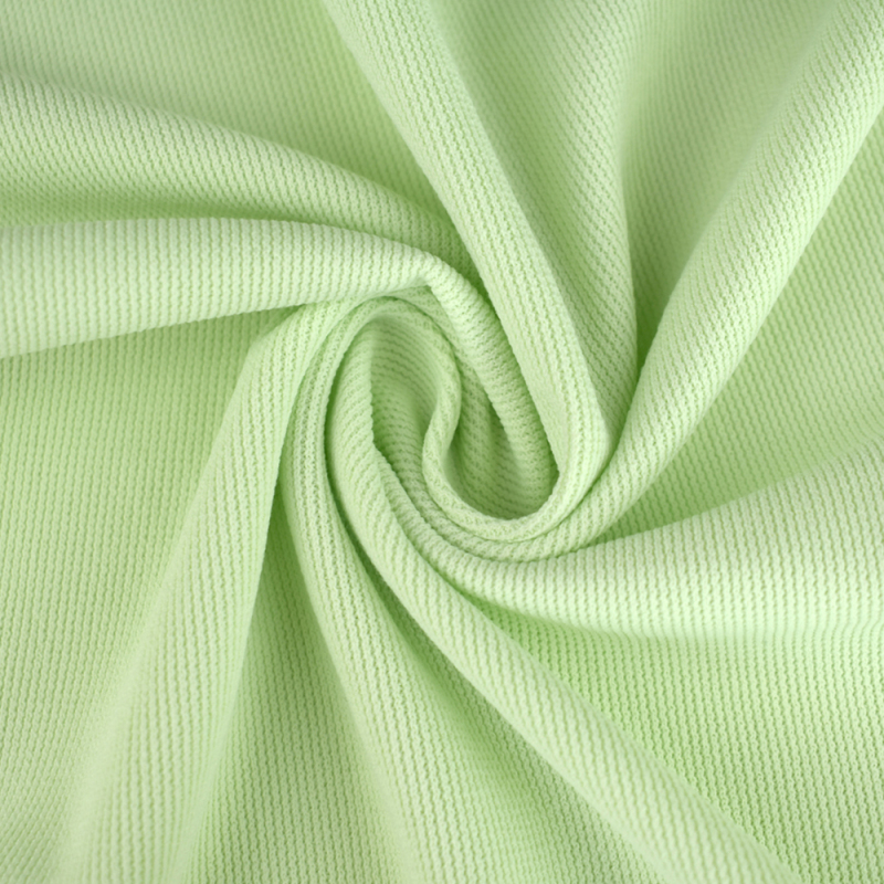 Fashion Vertical stripe style solid jacquard 100% polyester knit fabric 230gsm for garments pants