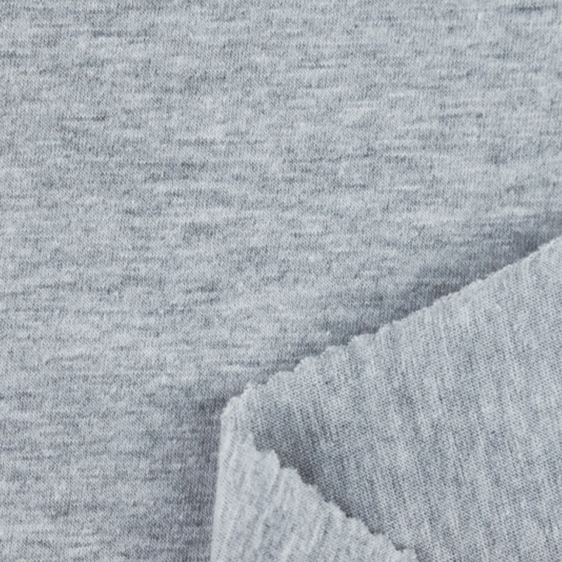 Cheap factory in stock 32S CVC 60 cotton 40 polyester knitted melange single jersey fabric for T-shirt
