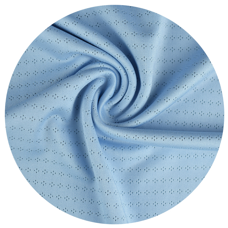 Ready goods wholesale fabric polyester spandex mesh single jacquard Quick dry fastness for T-shirt home wear