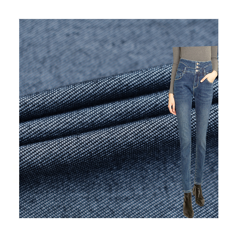 High elasticity textile Cotton like knitted jeans like Polyester spandex fabric for pants jacket