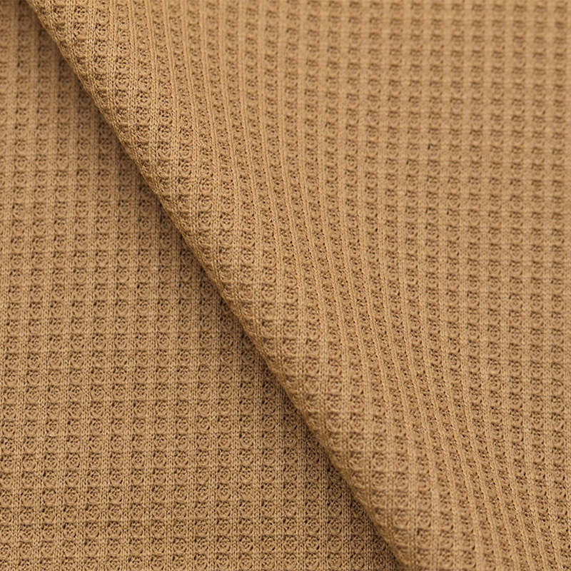 Cheap Anti-pilling colorful solid plain knitted polyester waffle fabric for T-shirt oekotex ready to ship