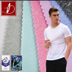 Coolmax cationic bird eye mesh t-shirt fabric breathable and dry fit