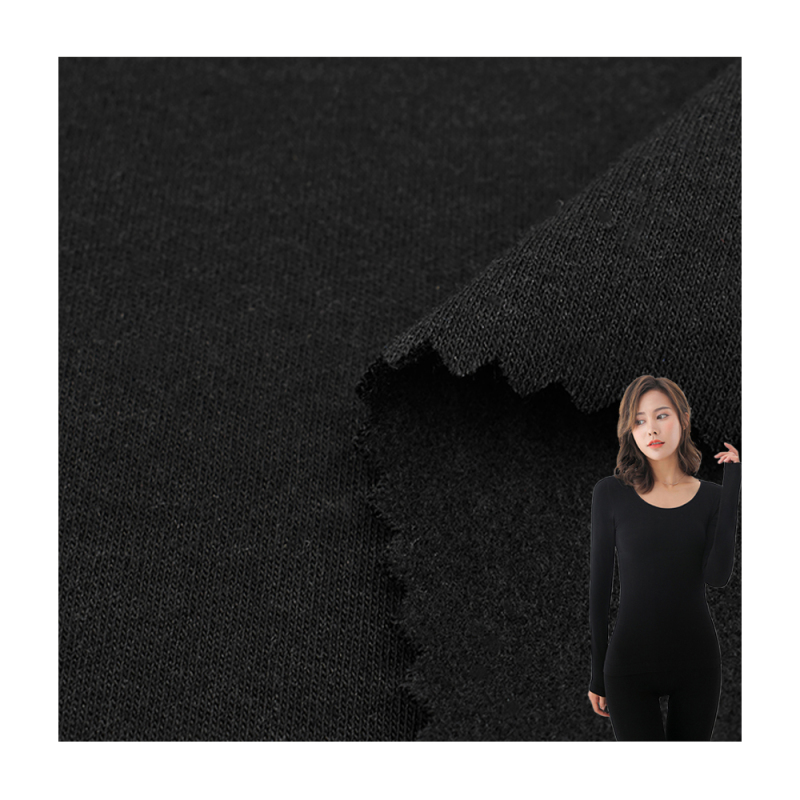 Textile factory high stretch rayon cotton one side brushed RC fleece fabric for thermal underwear
