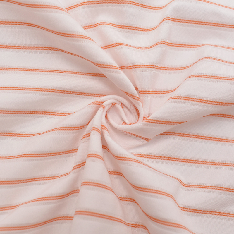 High elasticity cool feeling nylon spandex jacquard stripe knitted zurich fabric for bottoming shirt