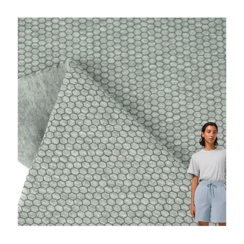 Bakteriostatischer Single-Jersey-Fußballstoff aus gestrickter Baumwolle mit Wabenmuster für Sport-T-Shirts