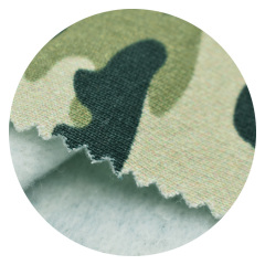 Hot sale fashion prints CVC 60/40 french terry fleece knit fabric for hoodie sweater AOP camouflage