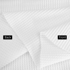 wholesale solid dyed 32S CVC jacquard cotton polyester waffle knit fabric for T-shirt 220gsm