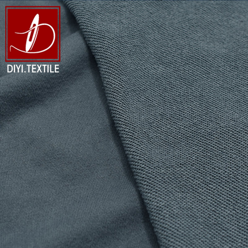 Soft CVC solid dying cotton French terry fleece fabric for hoodie and sweater