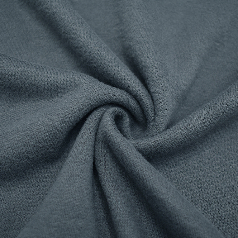 Soft CVC solid dying cotton French terry fleece fabric for hoodie and sweater