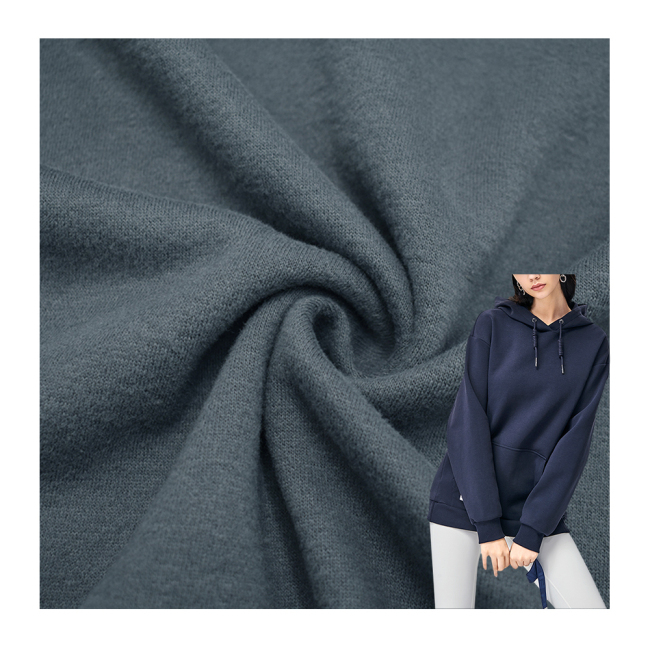 Soft CVC solid dying cotton French terry fleece fabric for hoodie and sweater