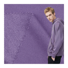 China factory solid textile cotton feel 100% polyester knitted french terry fleece fabric for hoodie coat