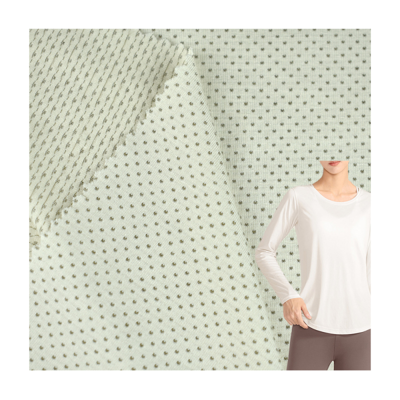 Knitting Manufacturer 40S rayon Copper fiber single jacquard mesh knit fabric for T-shirt