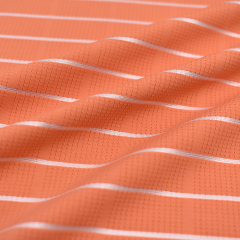 Factory high stretch spandex nylon polyester stripe jacquard mesh knitted jersey fabric for T-shirt