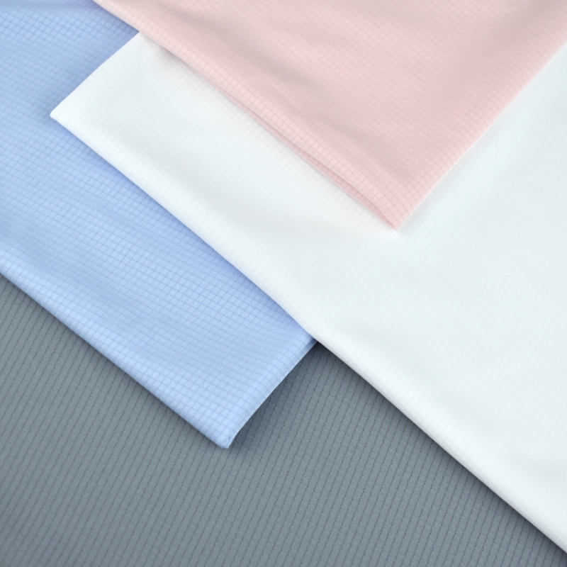High Quality light and quick dry Sunscreen 100% polyester double jacquard solid knit fabric for Sunscreen wear