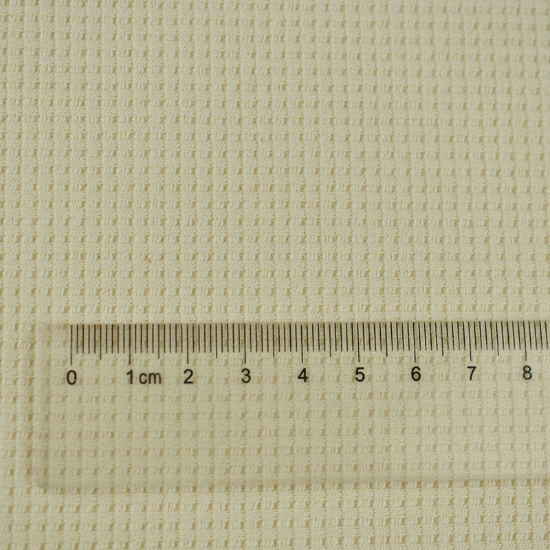 High Quality custom pattern check style polyester waffle in stock knit fabric shirt women top