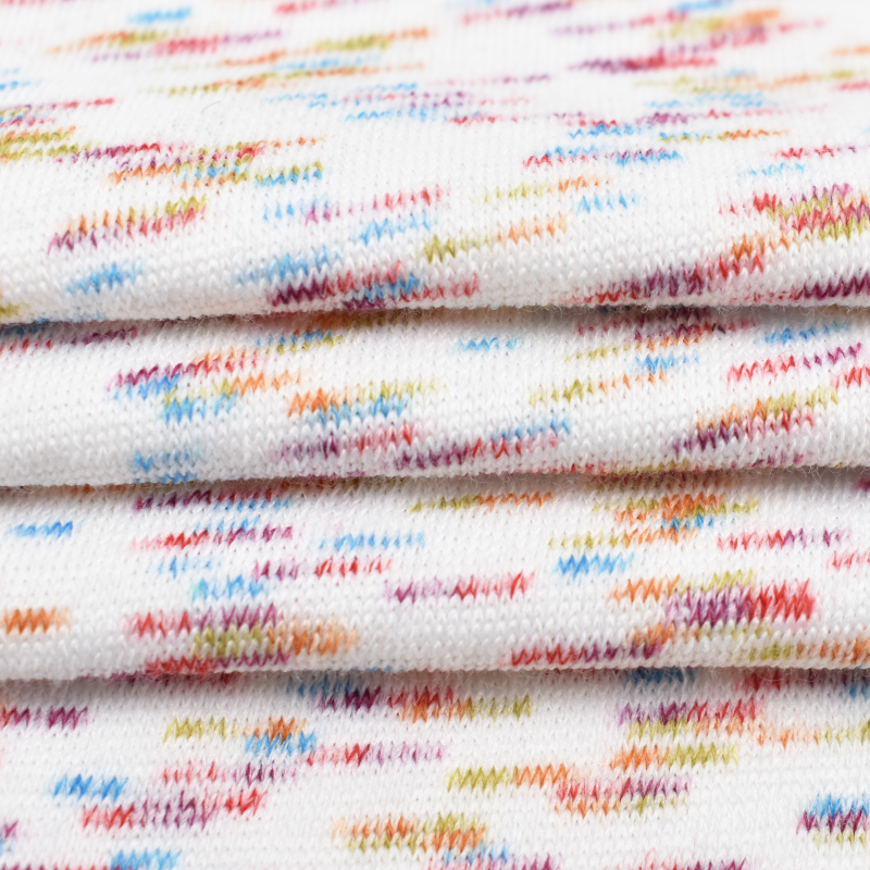 High quality Imitation cotton brushed polyester melange Hacci knitted jersey fabric for garment