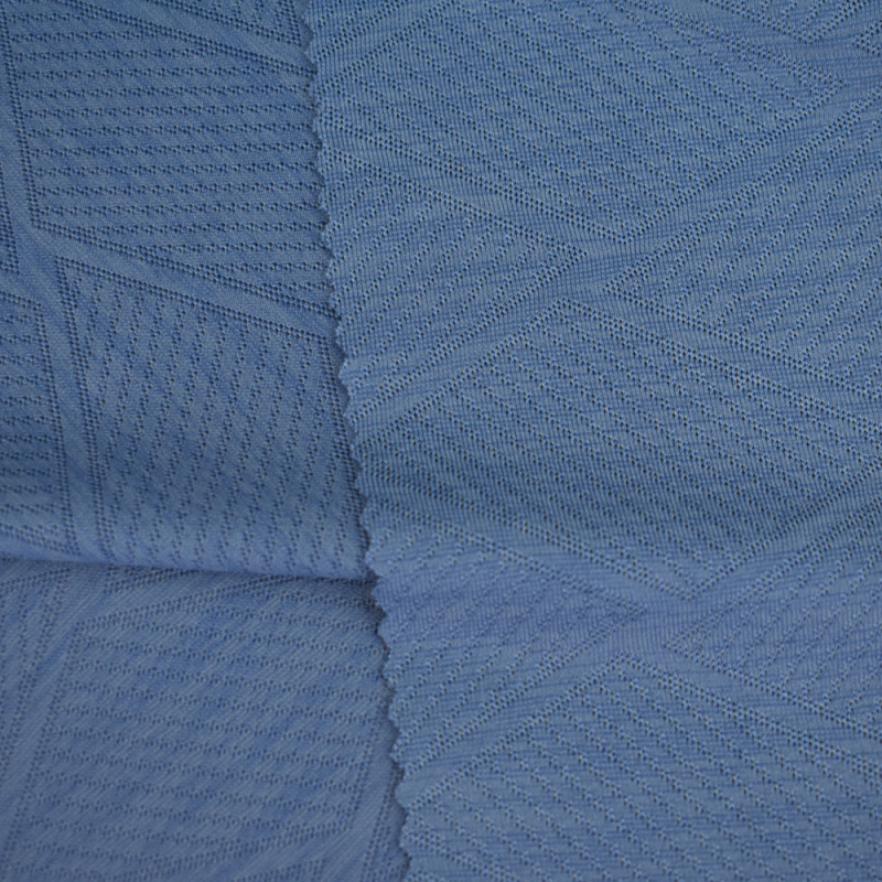 Wholesale Nylon Knit jacquard mesh polyester check fabric spandex for garment