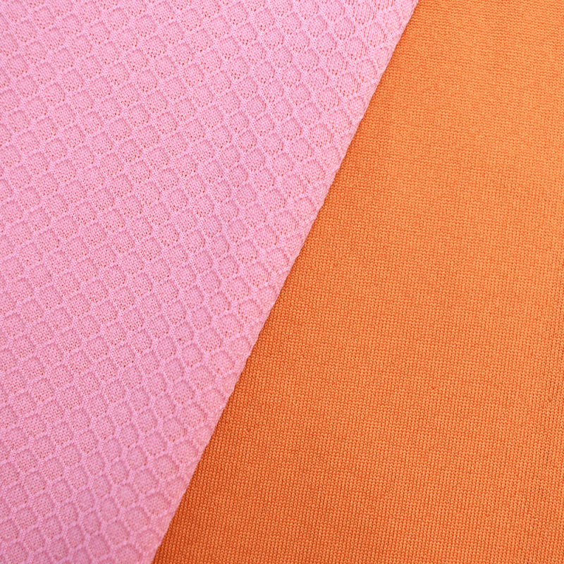 Customized quick dry 95% polyester 5%spandex football knitted bird eye jacquard fabric for T-shirt