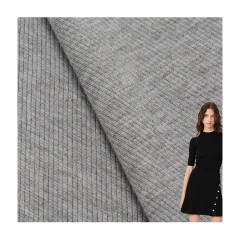 Cheap price 30S Imitation cotton 90 polyester 10 spandex knitted rib fabric for dress