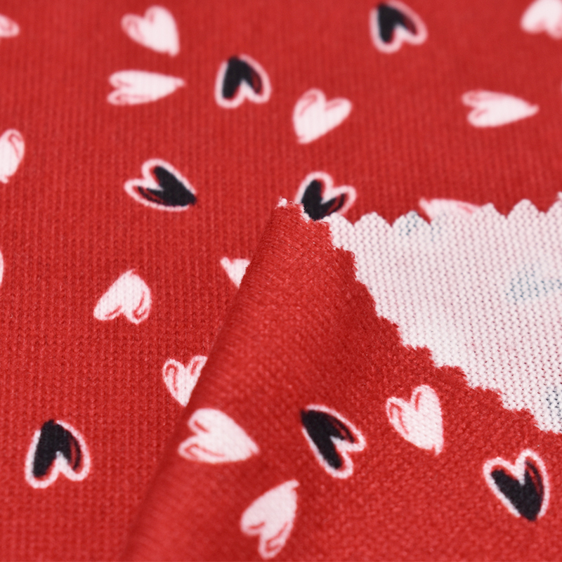 Fashion Imitation cotton like Single side polyester knitted printed Hacci fabric for dress