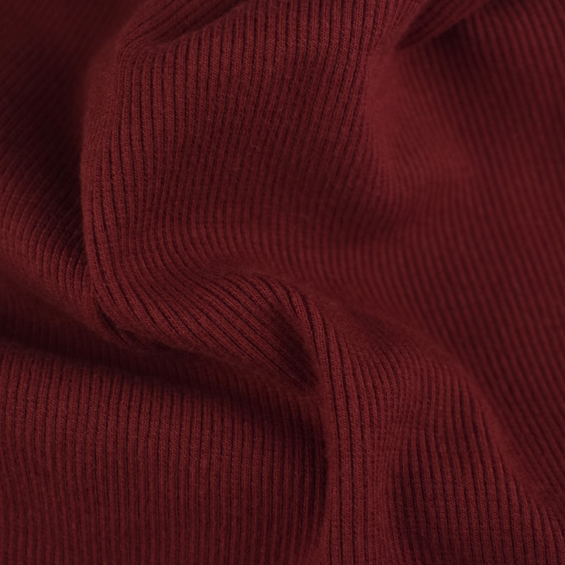 China factory 32S TC 2*2 cotton polyester stretch custom rib cuff knit fabric 350-400gsm