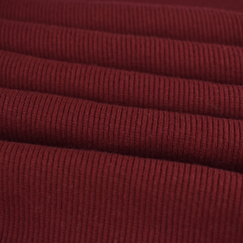 China factory 32S TC 2*2 cotton polyester stretch custom rib cuff knit fabric 350-400gsm