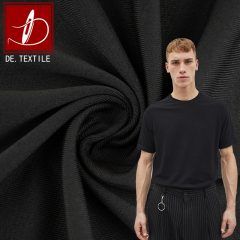 Yarn dyed black polyester spandex 4 way stretch fabric for sports t shirt high fastness